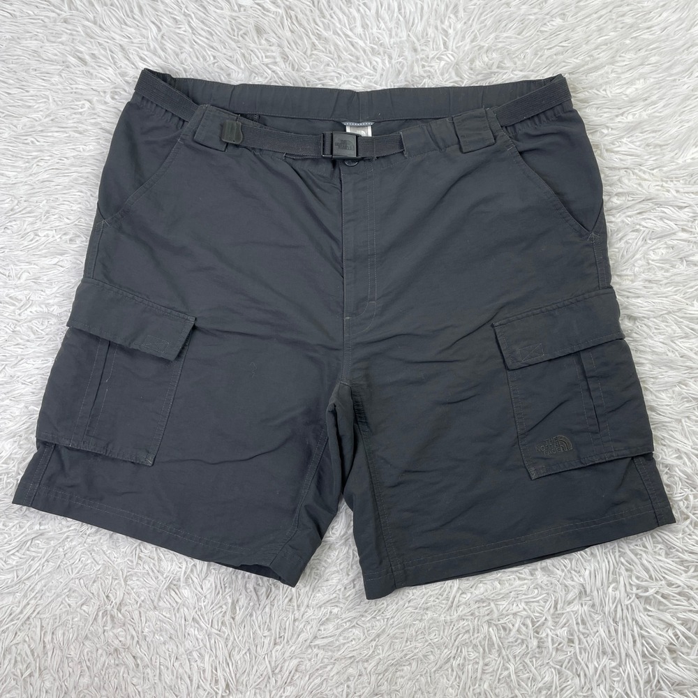 North Face Shorts Mens Extra Large Gray Nylon Belted Cargo 40" Waist 9" Inseam
